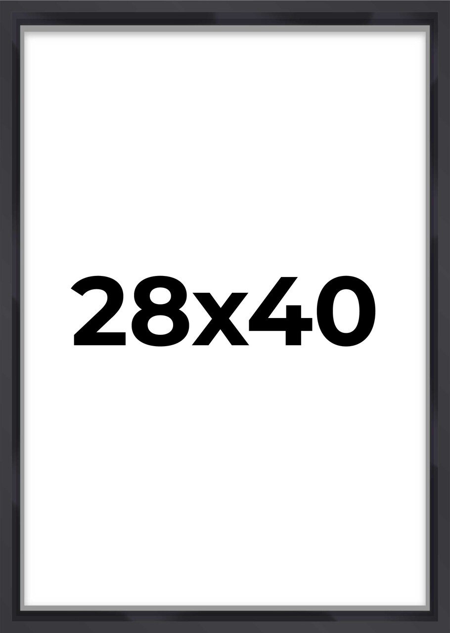 28x40 Shadow Box 1.5" Depth Picture Frame with UV-Resistant Acrylic & Acid Free Backing, Available in 5 Finishes - Black, Brown, Gold, Silver, White